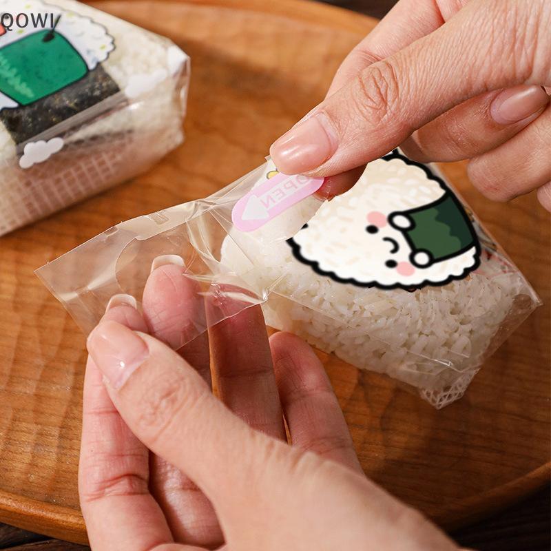 qo 50/100 Pçs Adorável Dos Desenhos Animados Triângulo Bola De Arroz Paing Saco Algas Onigiri Sushi Bento Fazendo Molde
