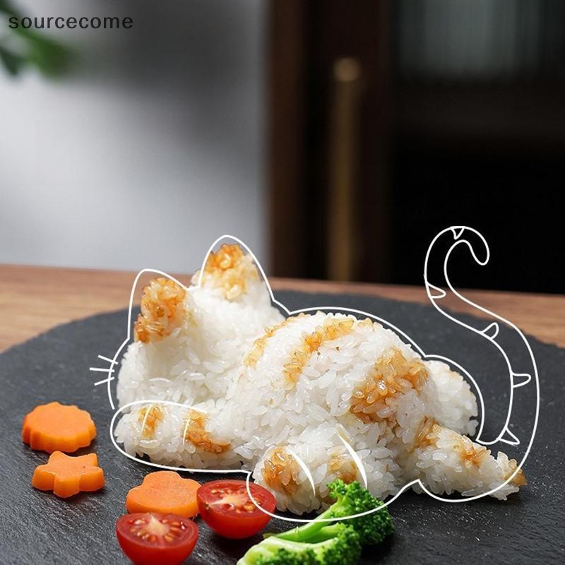 [sourcecome] Moldes Onigiri Fofos Em Formato De Gato Para Sushi , Arroz Infantil , Purê De Batata-Utensílios De Cozinha