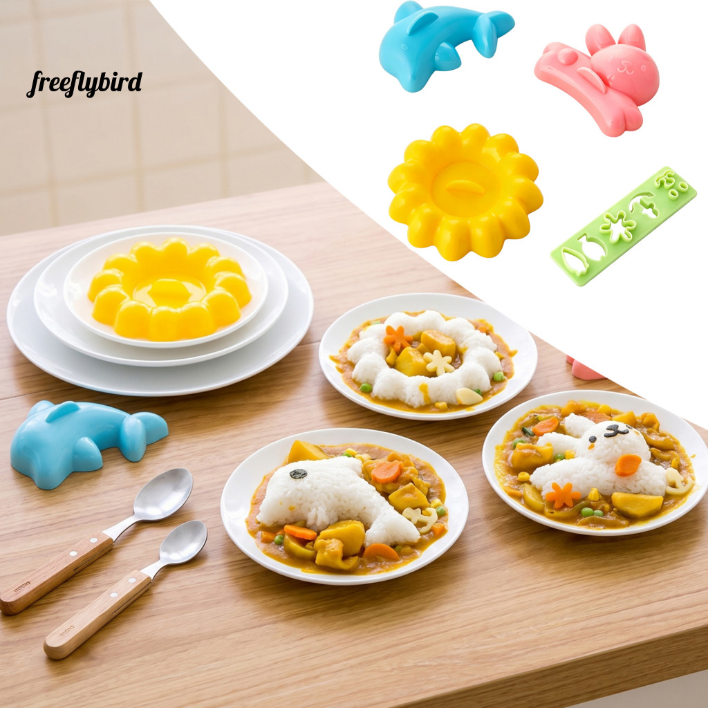 Fz 4 Peças Ferramenta De Decoração De Refeição Infantil , Prensa Durável Para Fazer Onigiri , Acessórios Antiaderentes C