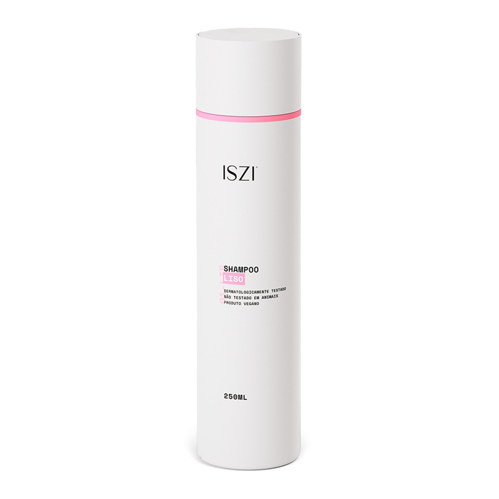 Shampoo Liso ISZI 250ml Selagem Inteligente Anti Frizz Limpeza Suave Efeito Liso Brilho e Maciez