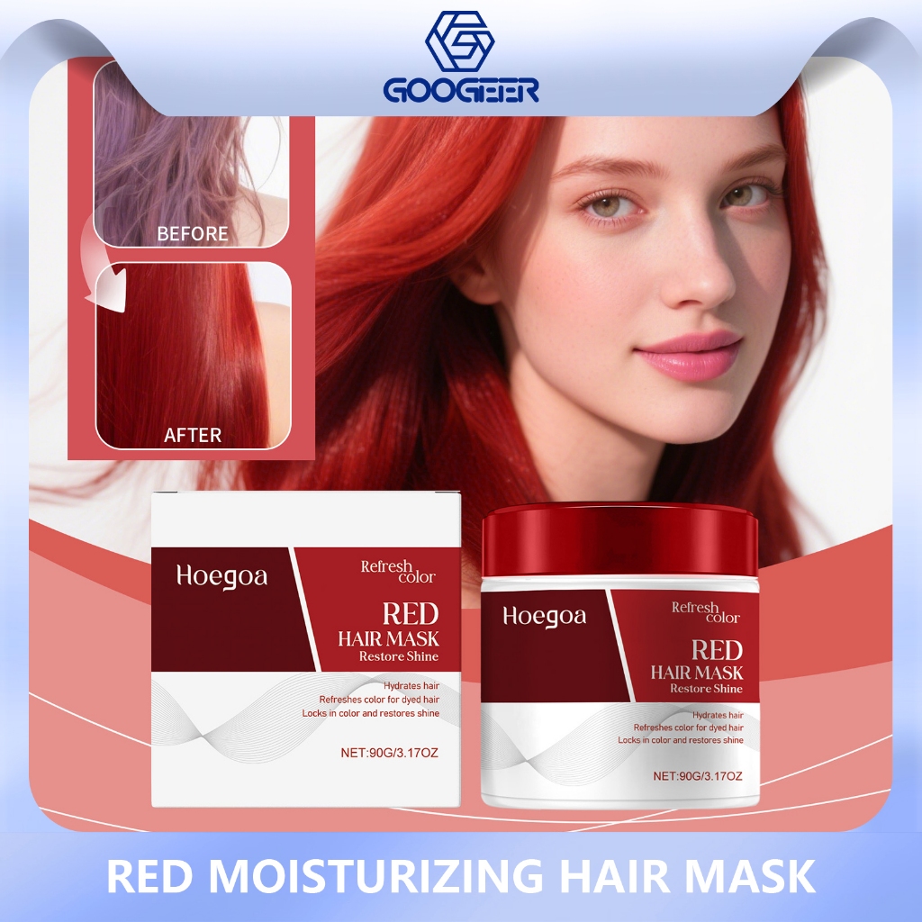 Máscara Capilar Hidratante Vermelha Hoegoa Nutre Fragrância Suave E Sem Frizz De Longa Duração