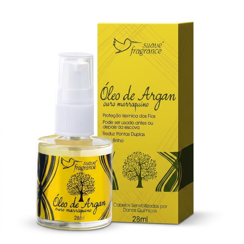 Óleo de Argan Marroquino Ouro Suave Fragrance 28ml Reparador Capilar Antifrizz Brilho e Nutrição