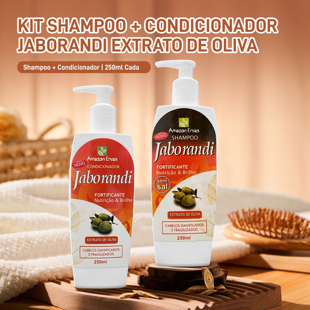 Jaborandi Azeite de OlivaShampoo + Condicionador Cuidado capilar suave, hidratação duradoura e não oleoso Antifrizz