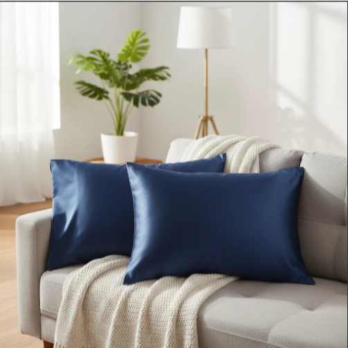 4 Fronhas De Cetim Seda Antifrizz 50x70 Luxo Toque Suave