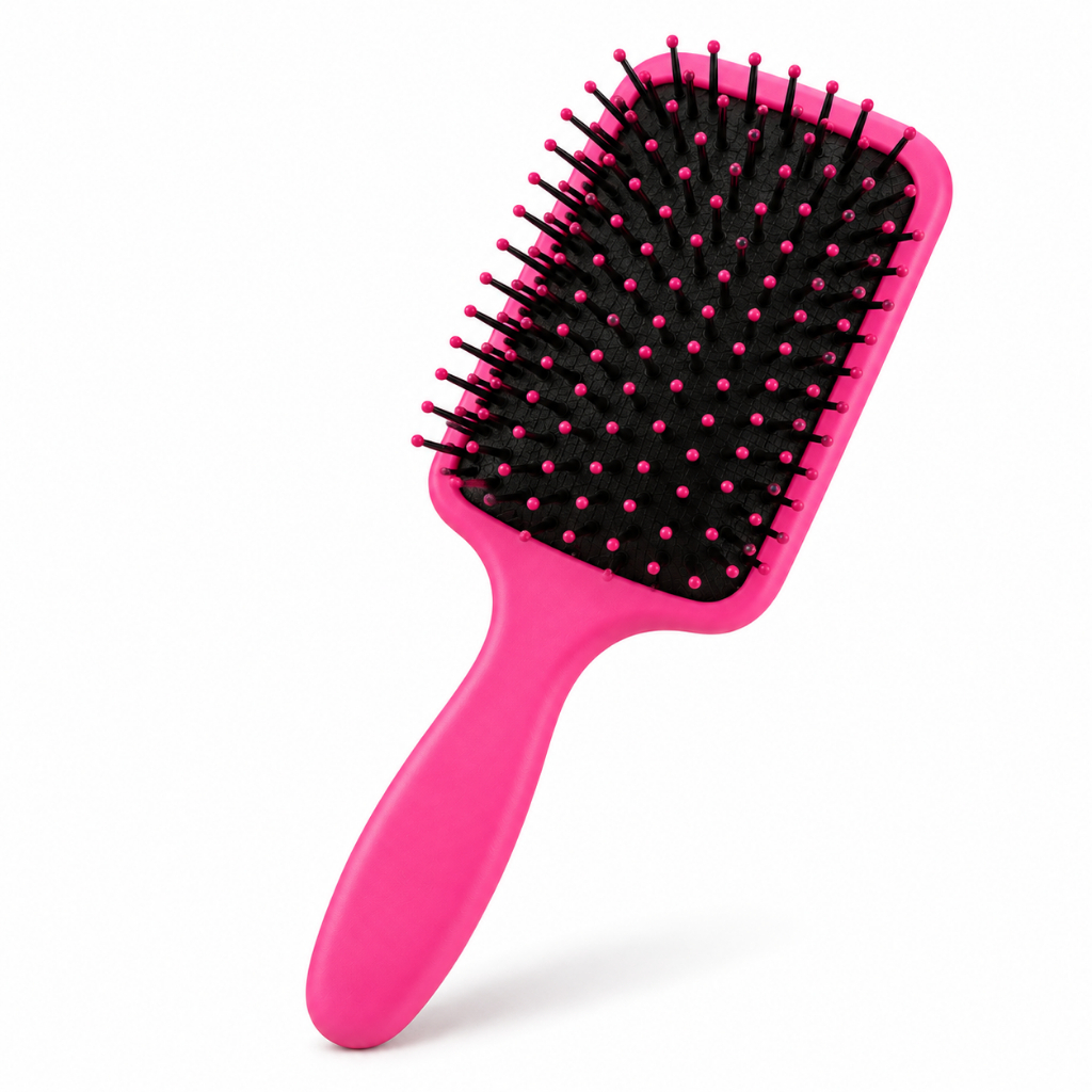 Escova de Cabelo Raquete Almofadada Desembaraçante Cerdas Macias Anti Frizz