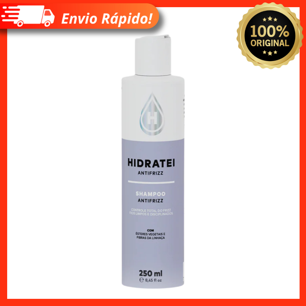 Shampoo Antifrizz Hidratei 250ml - Cabelos Suaves, Vitalizados e Livres Do Frizz
