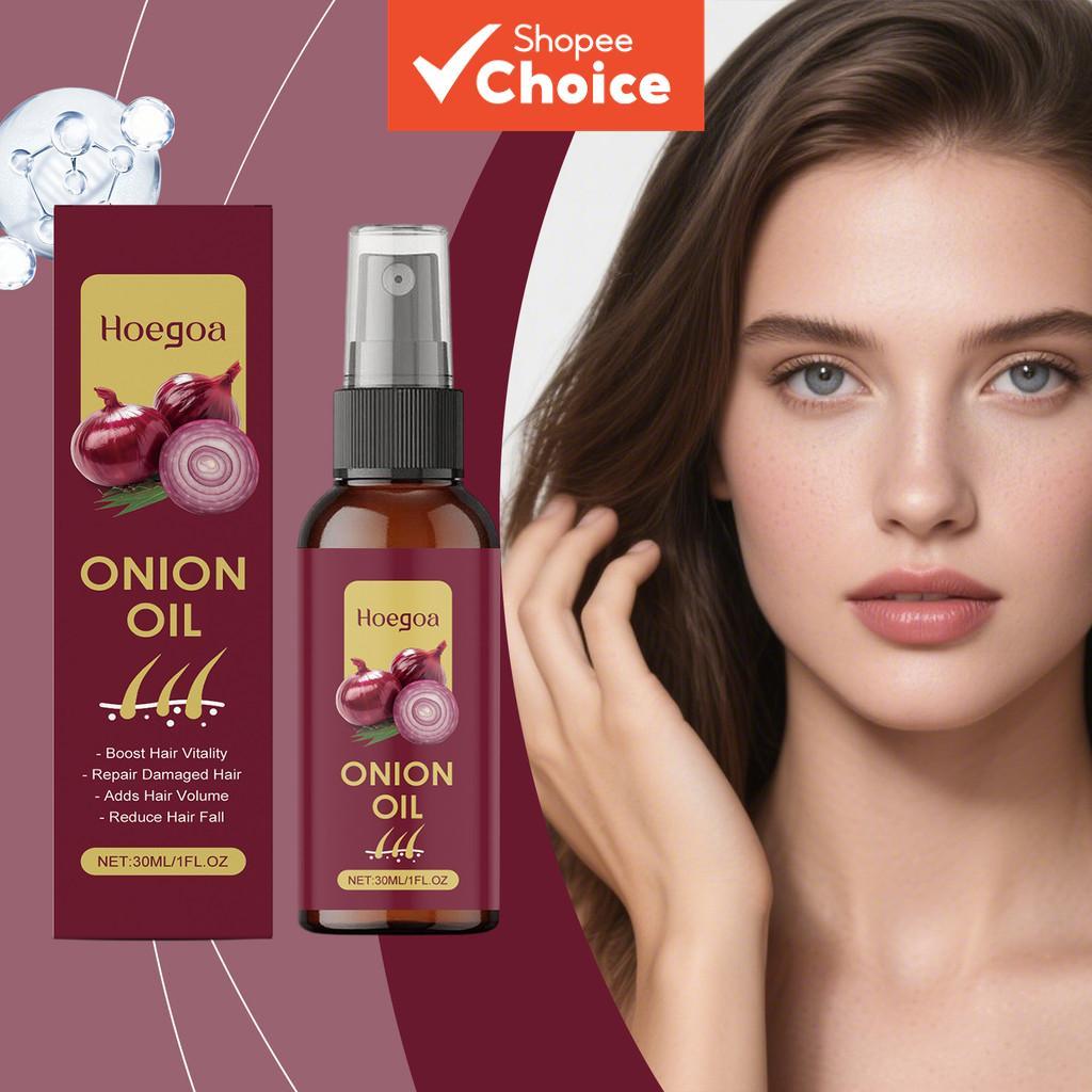 Óleo Capilar de Cebola 30ml - Alecrim e Vitamina E para Crescimento de Cabelo, Anti-Queda e Controle de Frizz Suave