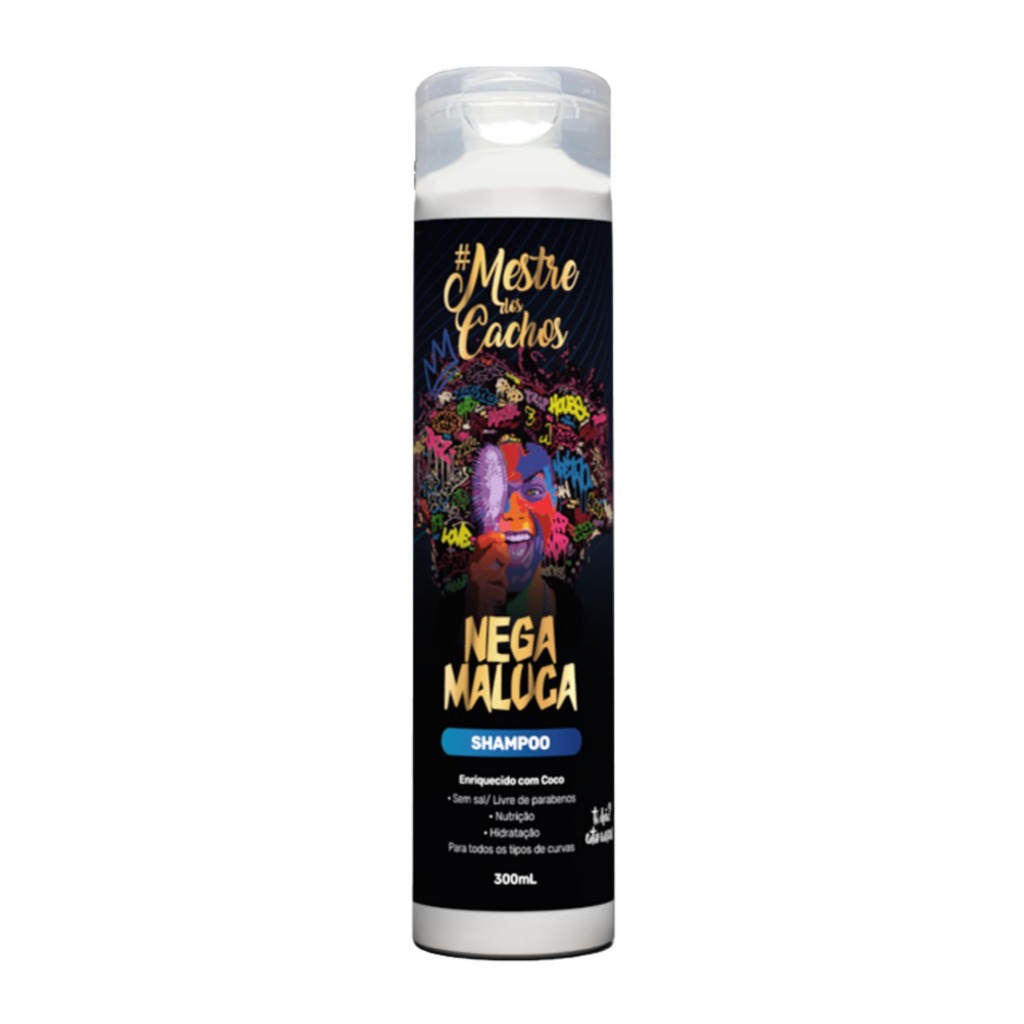 Shampoo Nega Maluca 300ml para Cachos | Limpeza Suave, Hidratação, Brilho e Controle do Frizz