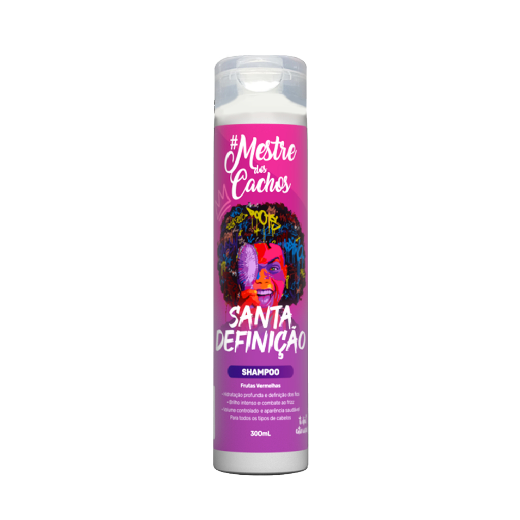 Shampoo Santa Definição 300ml para Cachos | Limpeza Suave, Hidratação, Brilho e Controle do Frizz