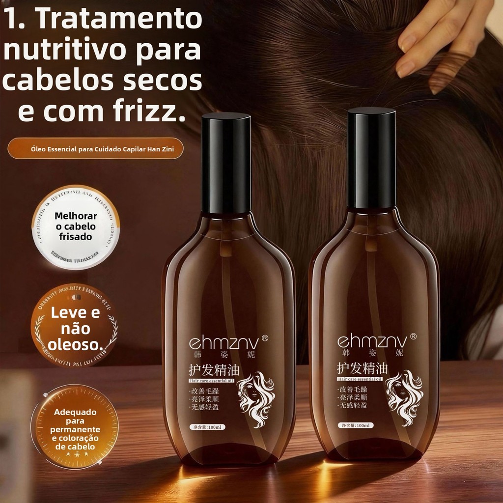 Spray de óleo para cabelo perfumado e suave, melhora o ressecamento e o frizz, cuidado capilar sem enxágue