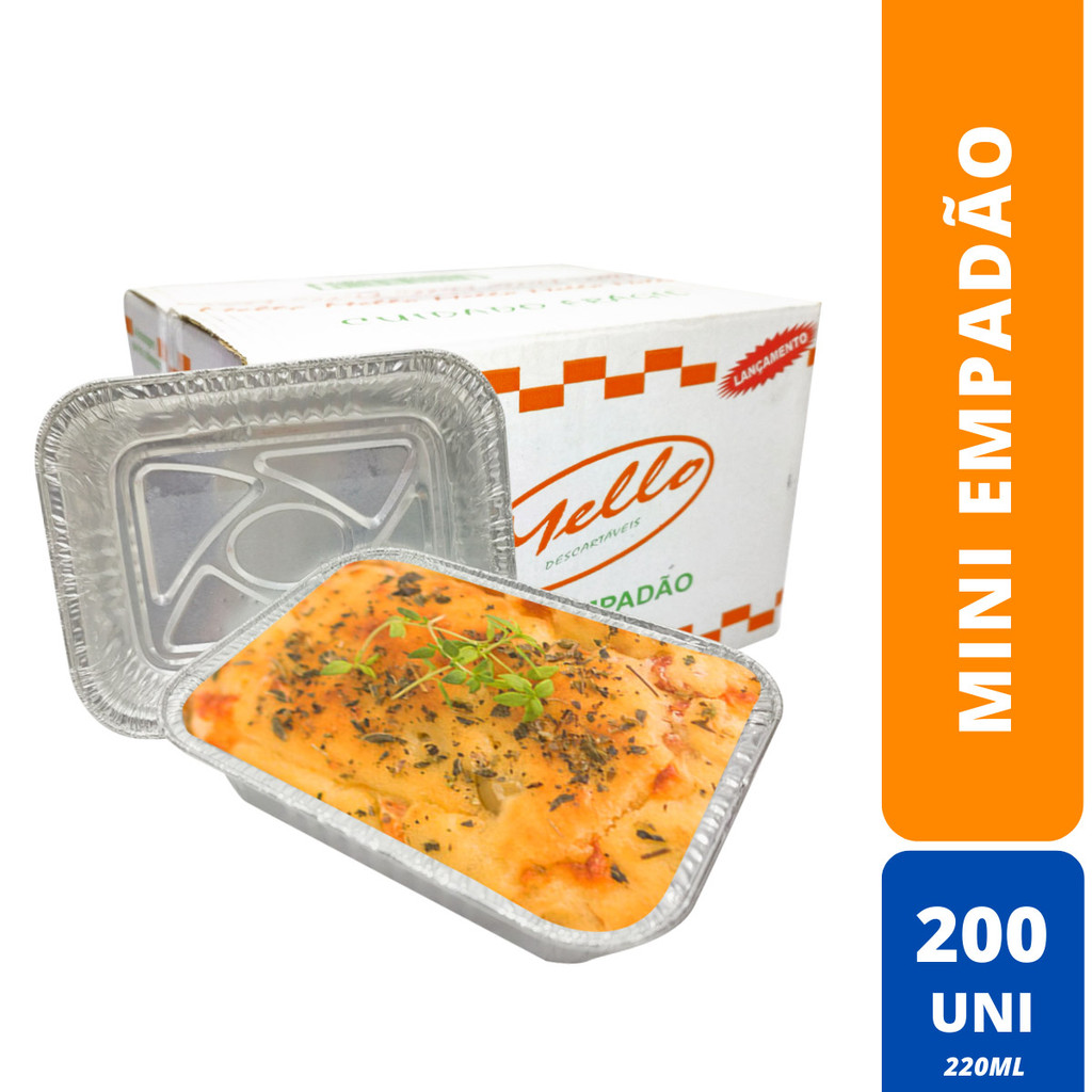 Forma Retangular Para Mini Empadão 220Ml Caixa 200 Unidades