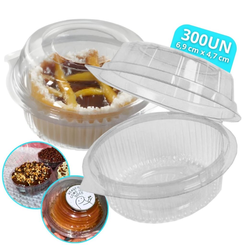 Pote Plástico Multiuso Modelo Bp642 Mini Doce Redondo Caixa Com 300 Unidades
