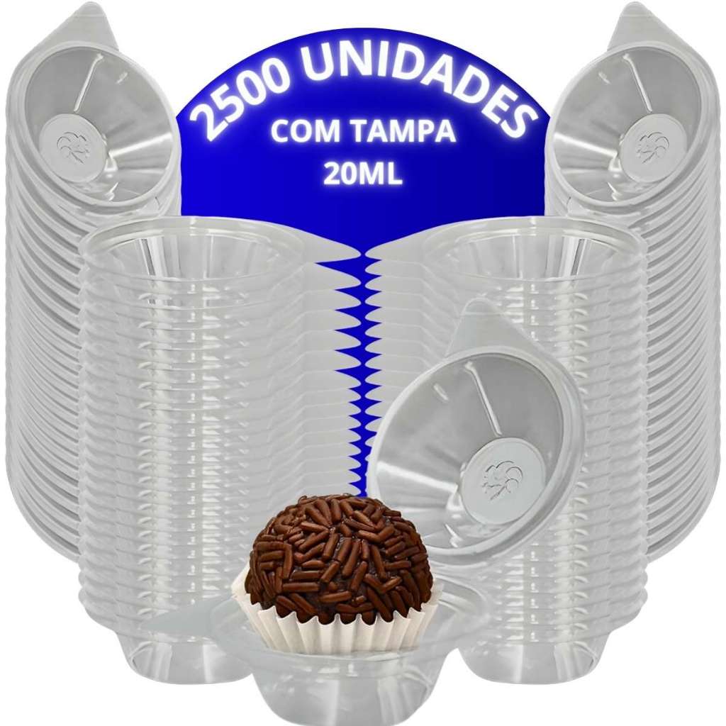 Embalagem Plástica Mini Brigadeiro Doce Articulado Caixa Com 2500 Unidades