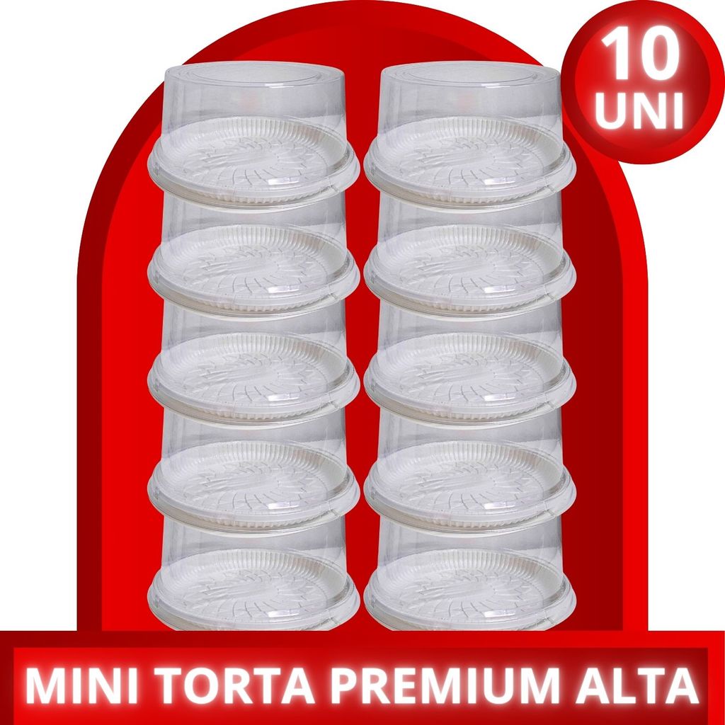 Embalagem Redonda Para Bolo Torta Bp-32a Mini Premium Alta Caixa Kit C/10 Unidade