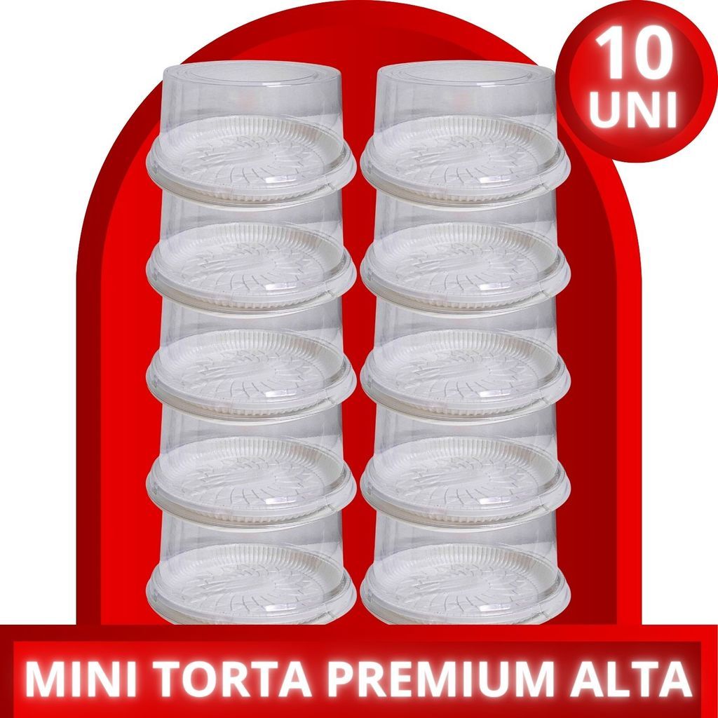 Embalagem Mini Premium Redonda Para Bolo Torta Bp-32a Alta Caixa Kit C/10 Unidade