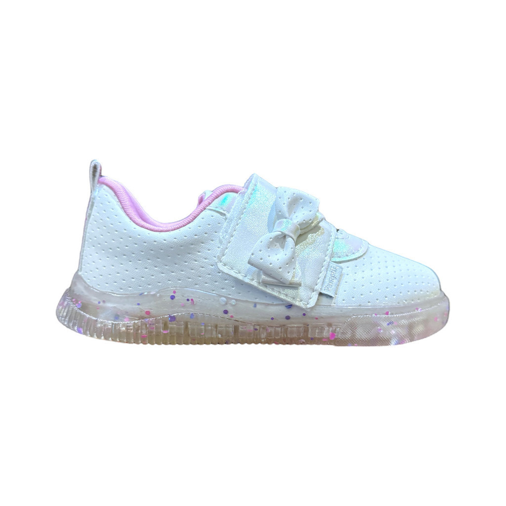 TÊNIS PAMPILI INFANTIL POM POM BRANCO FÁCIL CALÇAR 699029