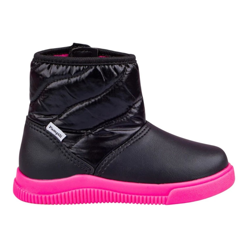 BOTA INFANTIL PAMPILI POM POM CONFY PRETO/PINK 699061
