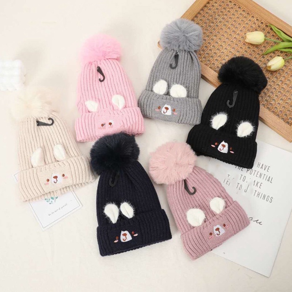 Touca Gorro Infantil Forrada Inverno 3 a 8 Anos Pom Pom Quentinha Menino Menina