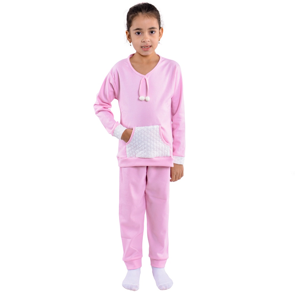 Pijama infantil para menina de inverno KANGURU POM-POM Victory
