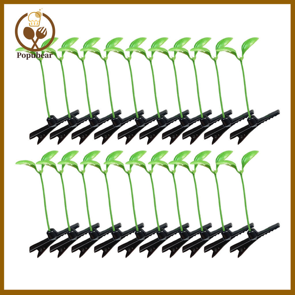 Bud Hair Clips Rust-resistant Hairpins 20/30/50 Pcs Funny Bean Sprout Set – Realistic Green Plant Spring Design Anti-s