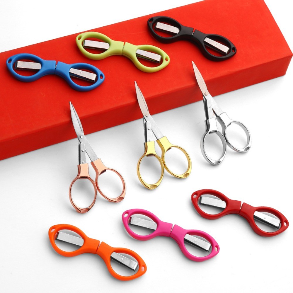 Mini Tesoura Dobrável De Liga De Zinco , Ferramenta Multifuncional Em Formato De 8 Para Corte De Papel , Viagem , Pesca