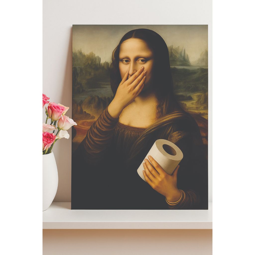Quadro Decorativo Sala Quarto Banheiro Meme Monalisa engraçada arte hd 4k Pop Art Geek Decor