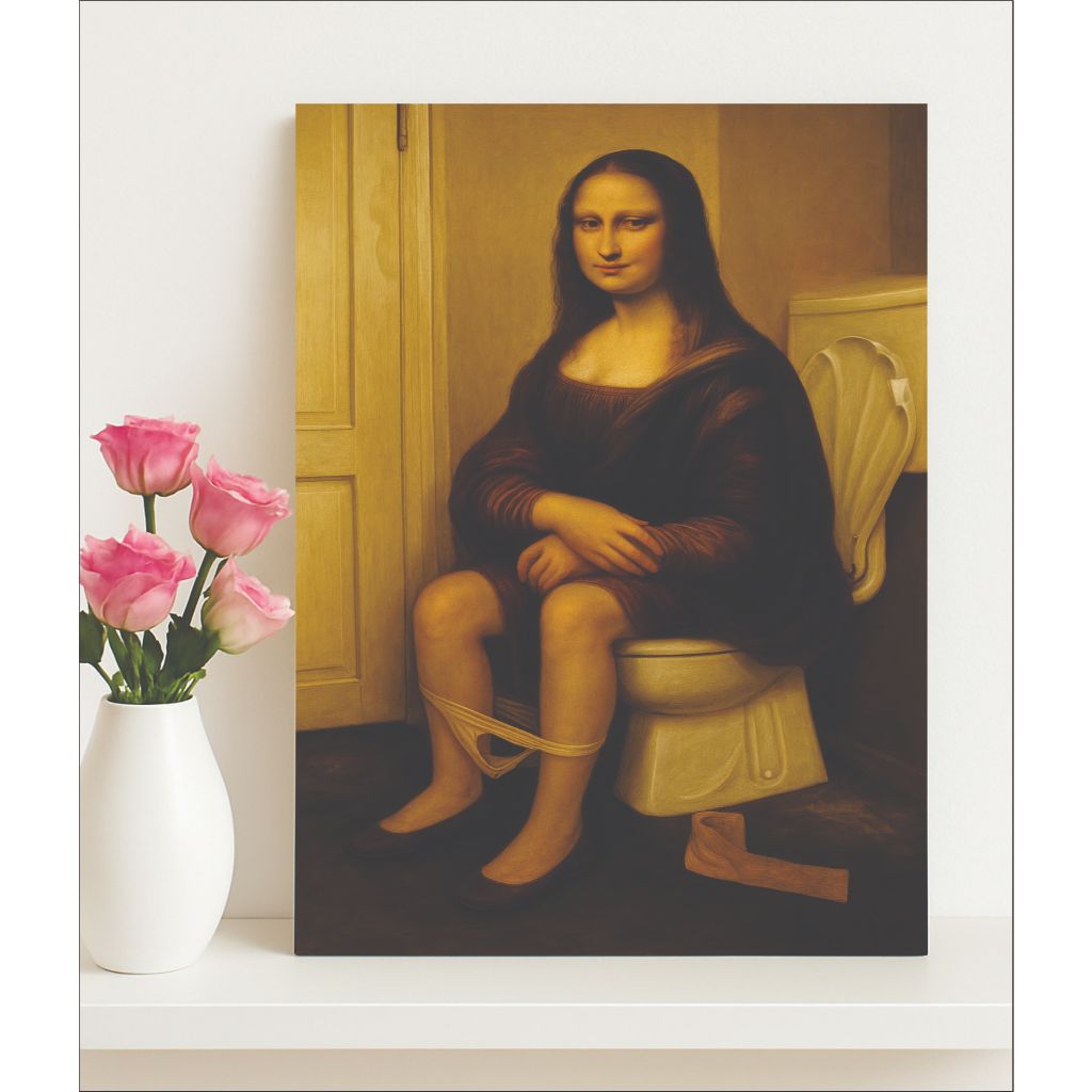 Quadro Decorativo Sala Quarto Banheiro Meme Monalisa engraçada arte hd 4k Pop Art Geek Decor