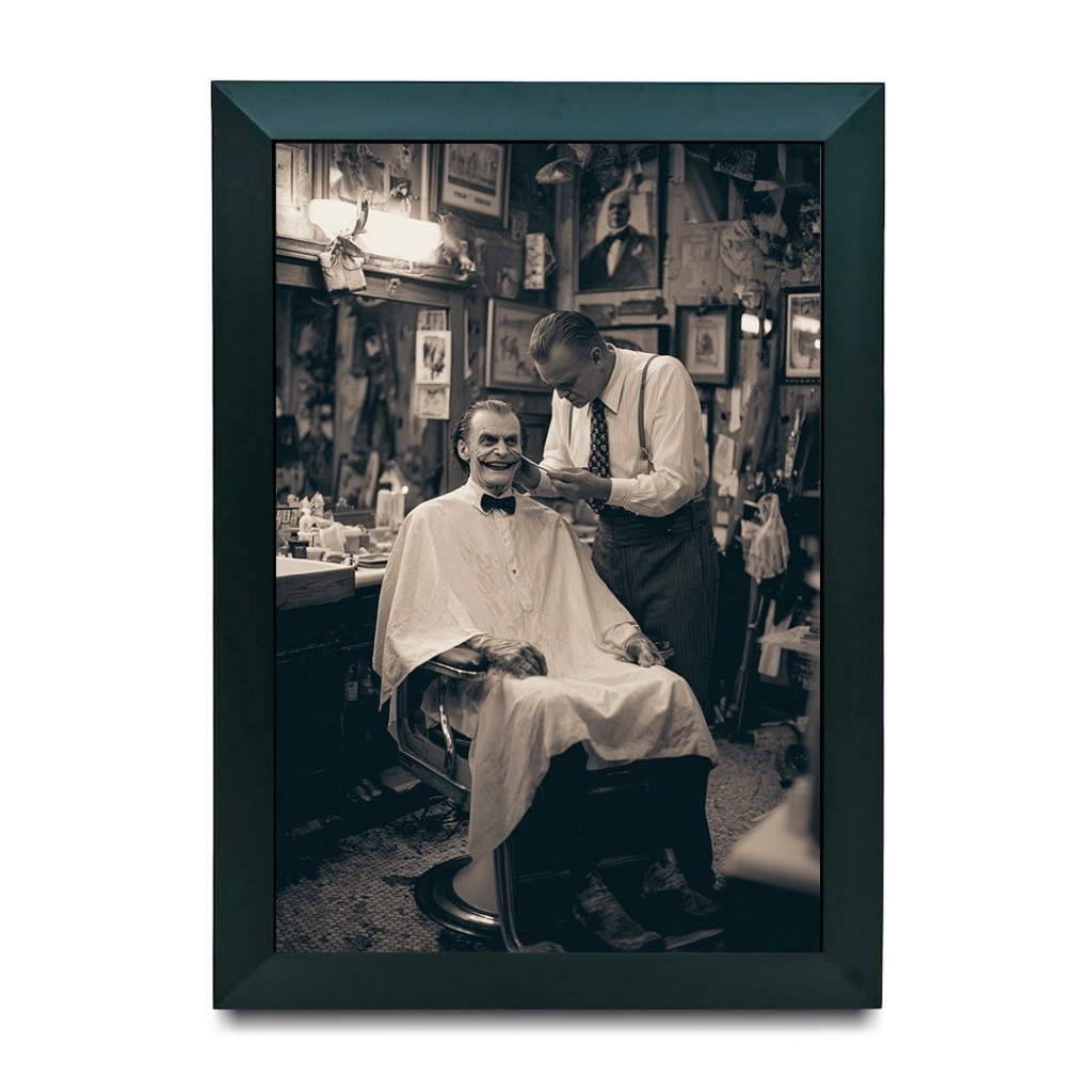 Quadro Coringa Barbearia Estilo Retrô Geek Arte Decorativa Nerd Pop Quadro Barbershop Salão