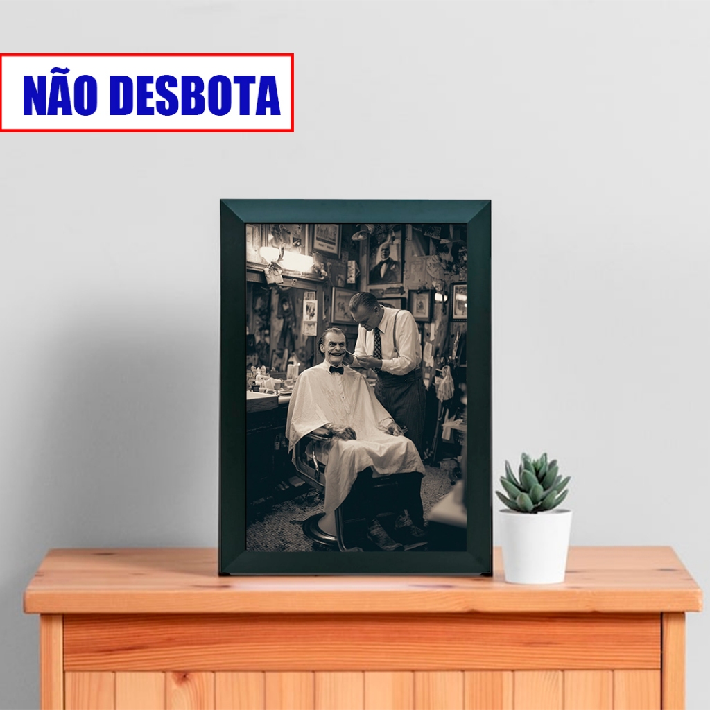 Quadro Barbearia Coringa Arte Geek Vintage Pop Decor Nerd Quadro Decorativo Barbershop Parede