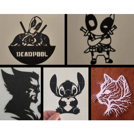 Arte de Parede Impressão 3D Stitch Deadpool Vingadores Gato Geek Pop Art - Várias Cores