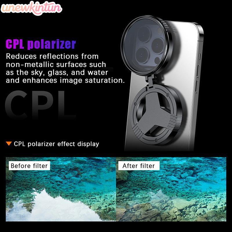 unewkintun 37mm Filtro CPL Magnético Circular Polarizador Lente Da Câmera Suporte Universal Para Smartphone Fotografia P