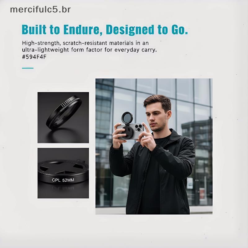 Filtro Polarizador Circular Com Suporte Magnético CPL Para Lente De Câmera De Telefone De 37 Mm Clipe Universal Vlogging