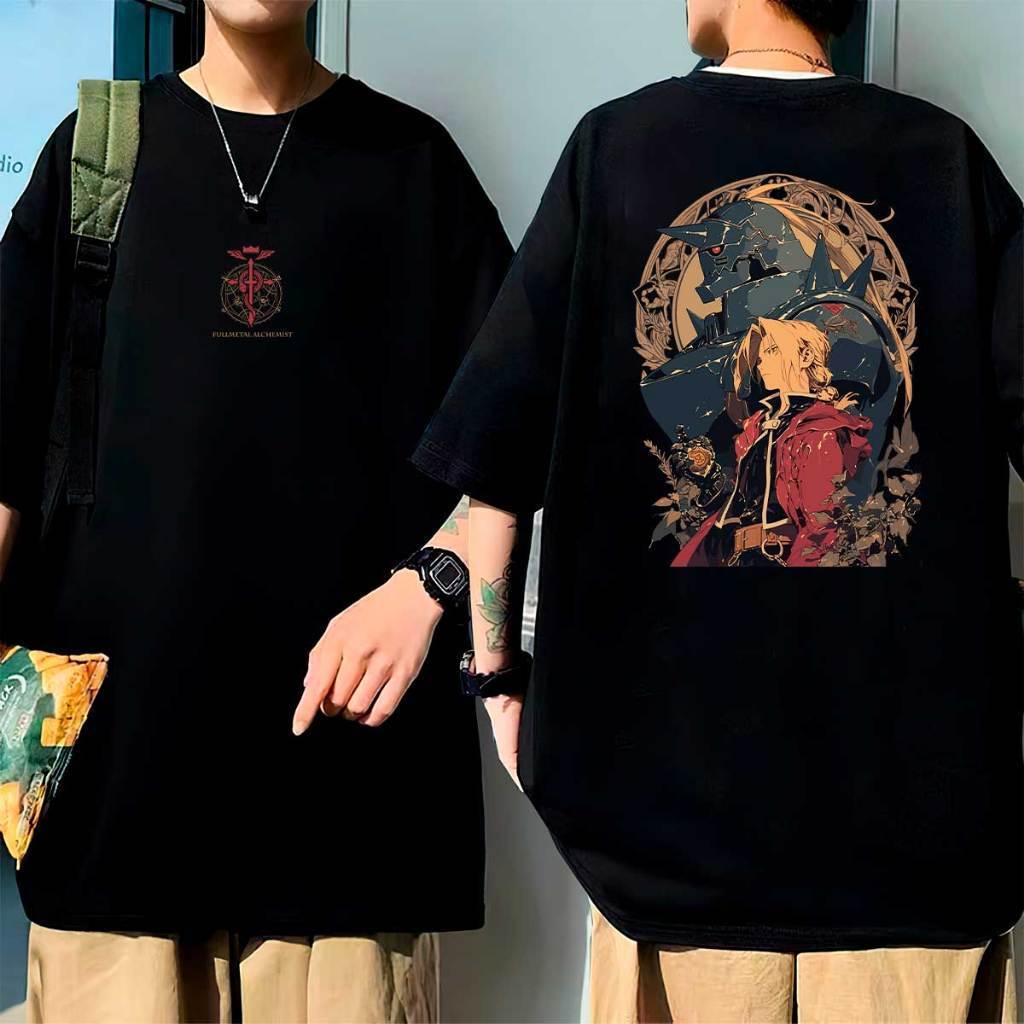 Camiseta Oversized Anime Full Metal Edward Mangá Camisa Unissex - Qualidade Premium