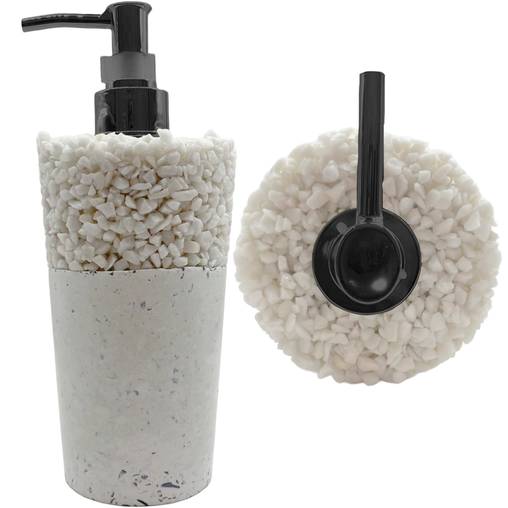 Porta Sabonete Líquido Artesanal de Cimento 220ml Saboneteira para Lavabo e Banheiro Durável Chique