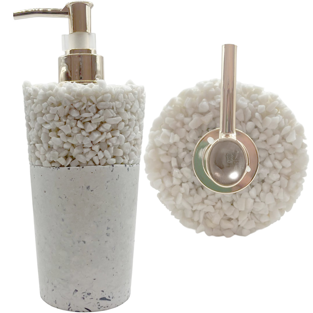 Porta Sabonete Líquido Artesanal de Cimento 220ml Saboneteira para Lavabo e Banheiro Durável Chique