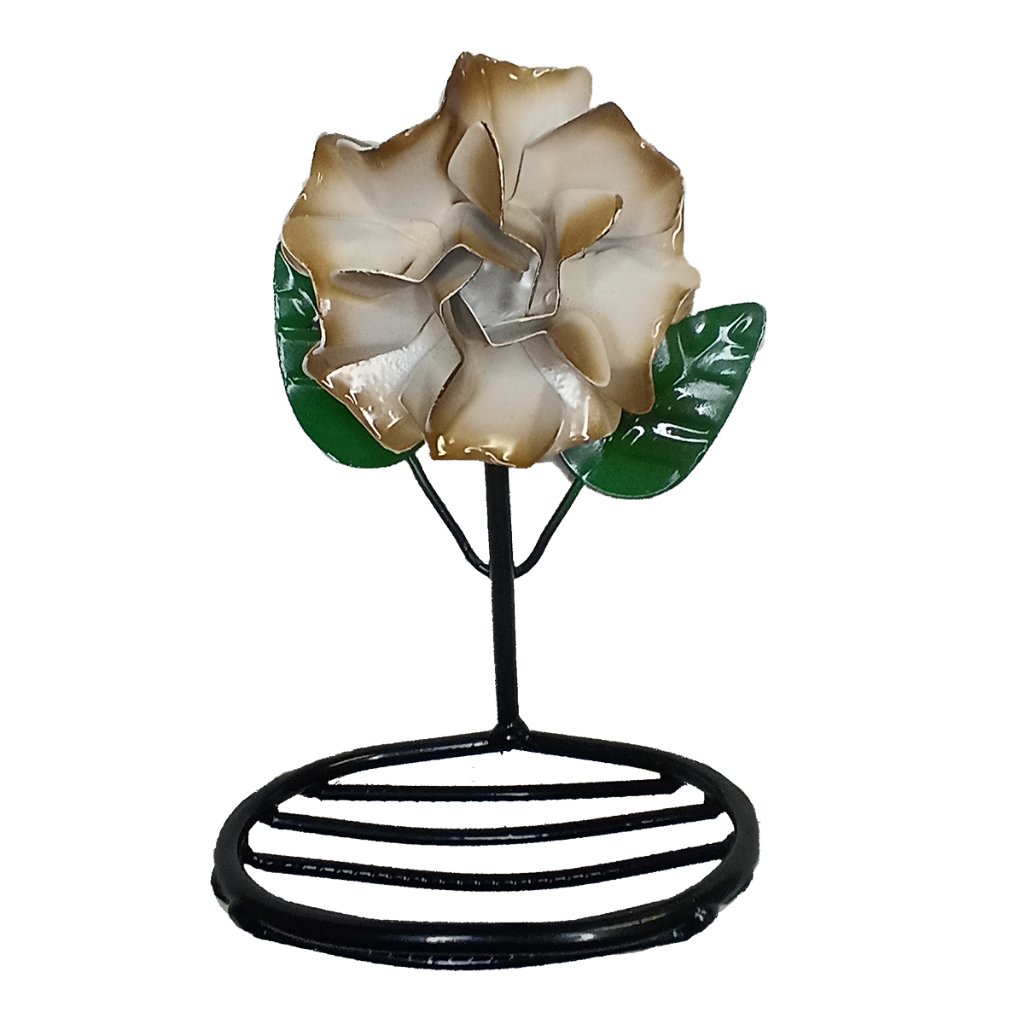 Porta Sabonete Com Flor Decorativa De Ferro Super Resistente E Durável - Bege