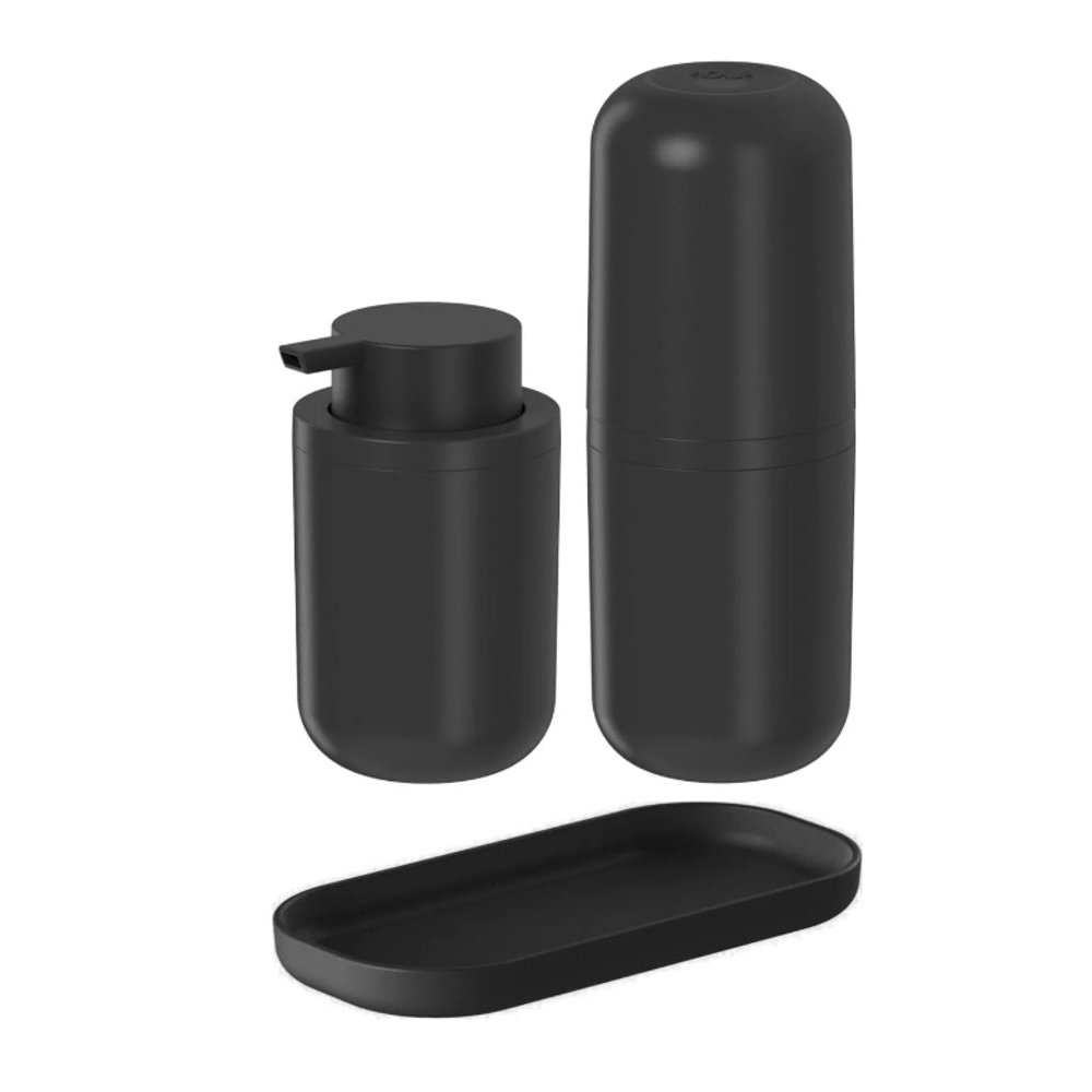Kit Organizador Banheiro Porta Escova Sabonete Liquido Bandeja Moderno Duravel