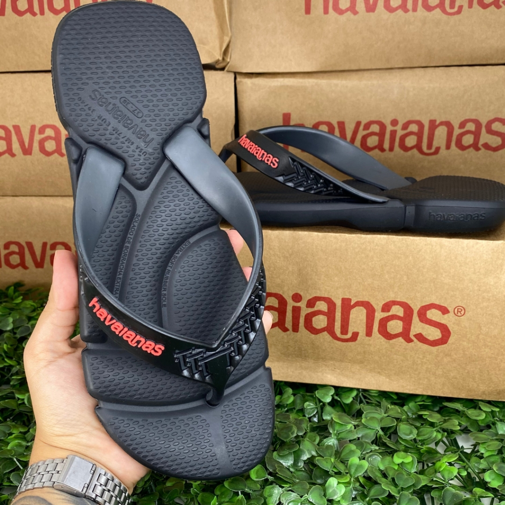 Chinelo Havaianas Hav Power 2.0 FC Original Oficial Básico Preto Dia a Dia Adulto Homem Conforto