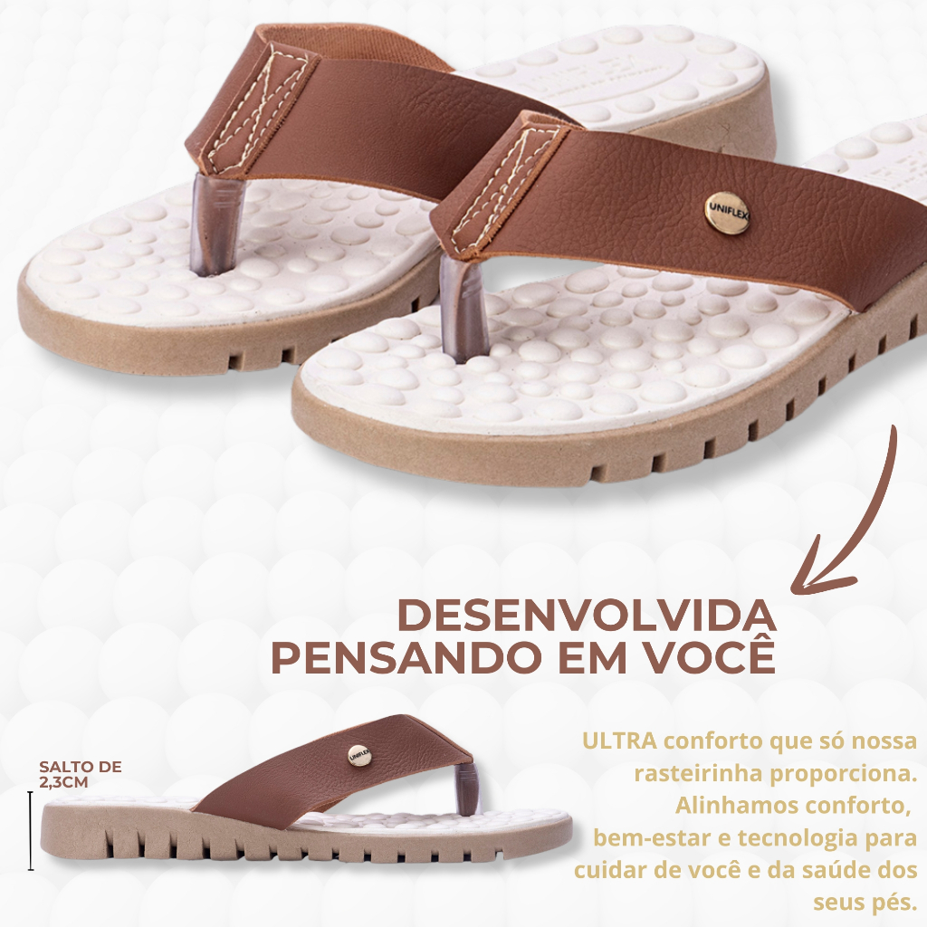 Sandalia Tamanco Rasteirinha Para Esporão e Fascite Plantar Ultra Conforto Massageador Oficial