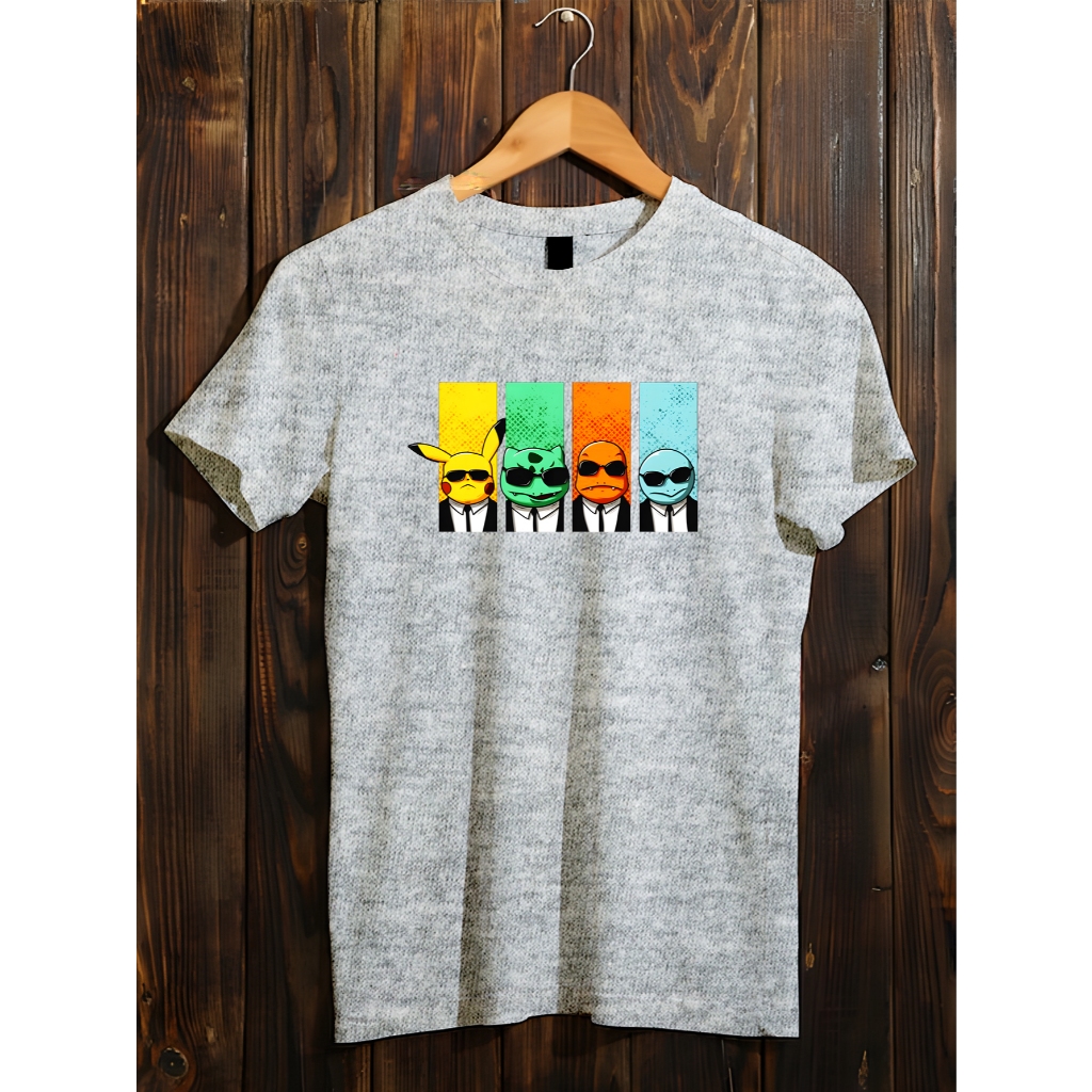 Camiseta Pokemon Personagens Camisa Algodão Estilo Mib Anime Manga Desenho Pikachu Bulbasaur Charmander Envio Imediato
