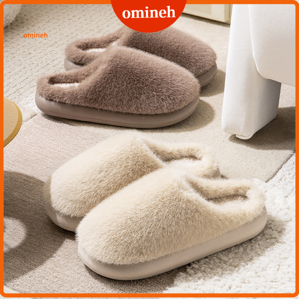 Non-slip Slippers Lightweight Plush Unisex Fuzzy Warm Slip-on House Shoes Fluffy Indoor Slides for Men Women Comfortable