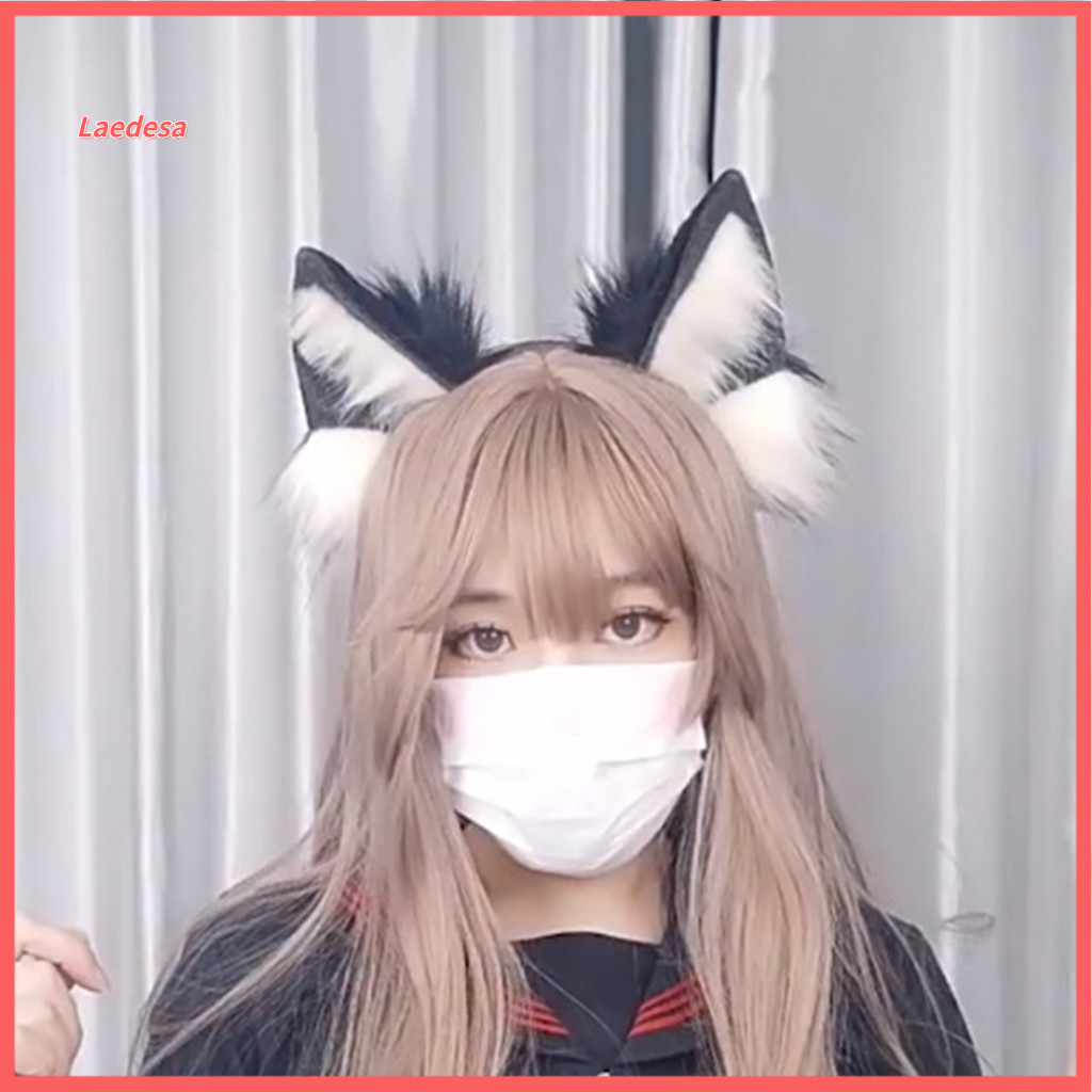 Head Photo Prop Club Furry Wolf Ear Headband Elastic Anti-slip Unisex Halloween Cosplay Party Masquerade Decoration for