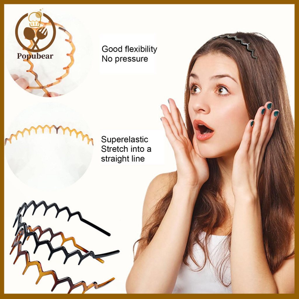 Zigzag Headband Non-slip Grip Hair Accessory Toothed Hairband Wave Shape 90s Style Unisex for Men and Women – for Ever