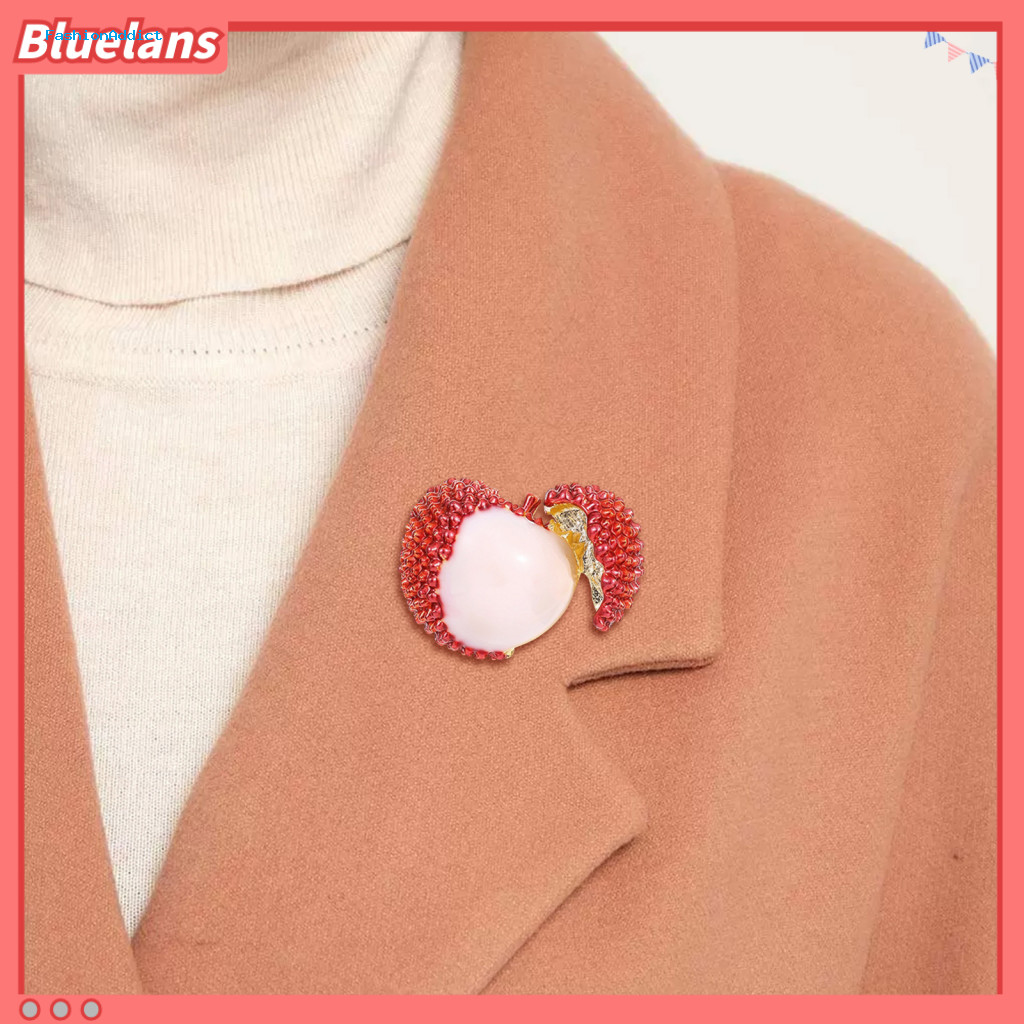 Lightweight Brooch Alloy Unisex Lychee Fruit Anti-slip Bag Coat Pin Stylish Collar Scarf Decoration for Formal Party Com