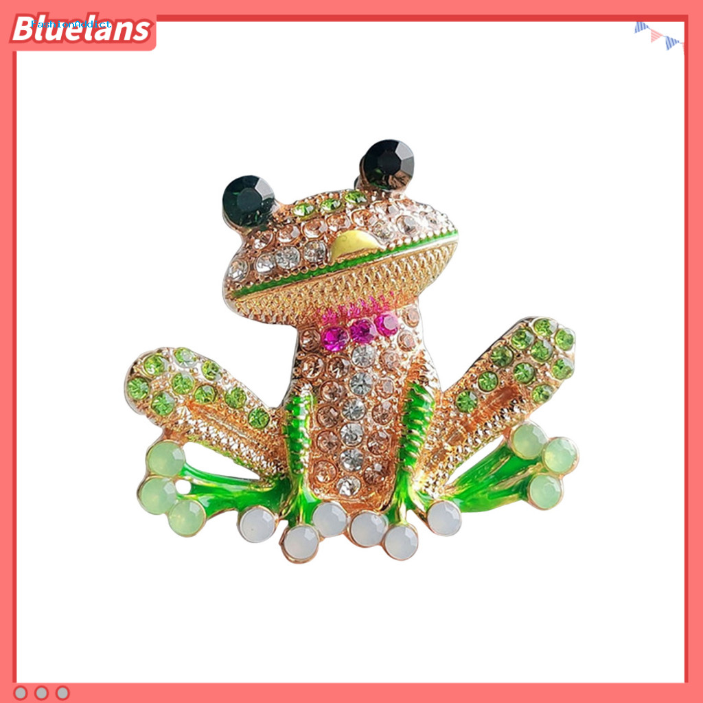 Men Frog Shape Brooch Unisex Rhinestone Alloy Pin Anti-slip Decoration for Bag Coat Hat Scarf – Stylish Party Prom Jew