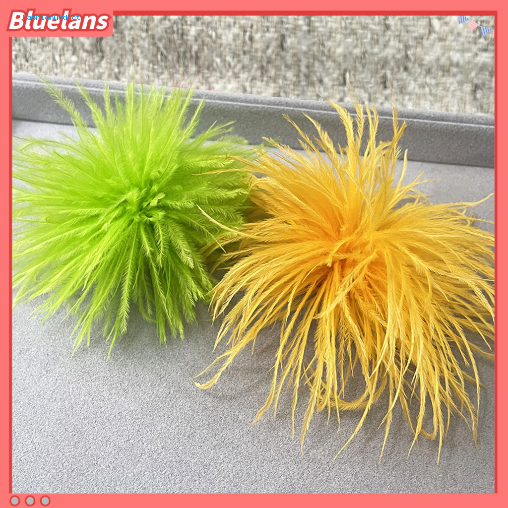 Women Brooch Lapel Unisex Faux Ostrich Feather Pin – Soft Lightweight Anti-slip Accessory for Garments Hats Bags Perfe