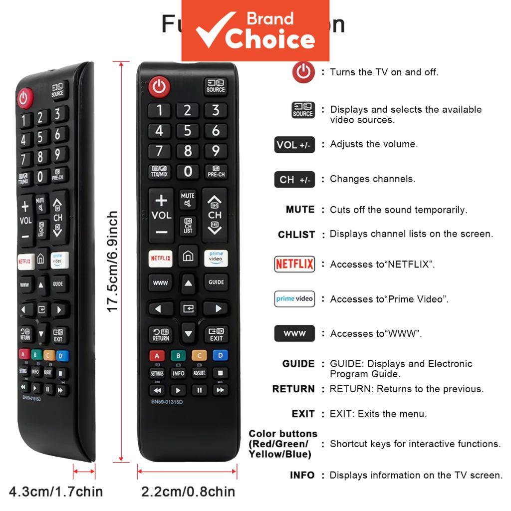 Substituto de controle remoto inteligente para Samsung, controle remoto sem fio para TV Samsung
