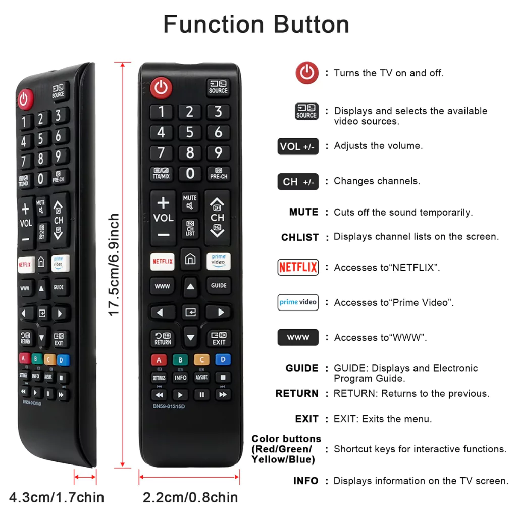Substituto de Controle Remoto Inteligente Samsung AXUS para TV, Controle Remoto Sem Fio
