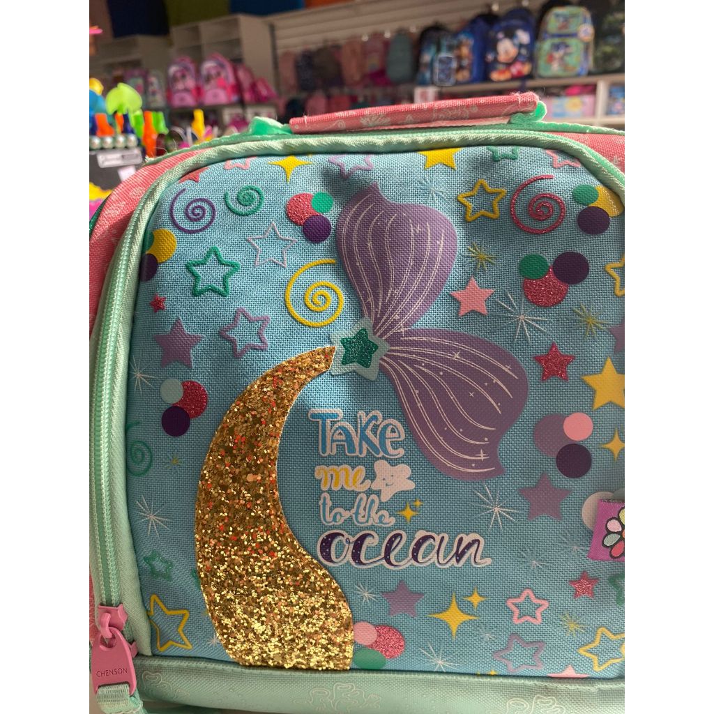 LANCHEIRA SEREIA GLITTER DOURADO HAPPY GIRL VERDE AGUA CUTE BLACK FRIDAY OCEAN PORTA SUCO AGUA TÉRMICA RABO DE SEREIA