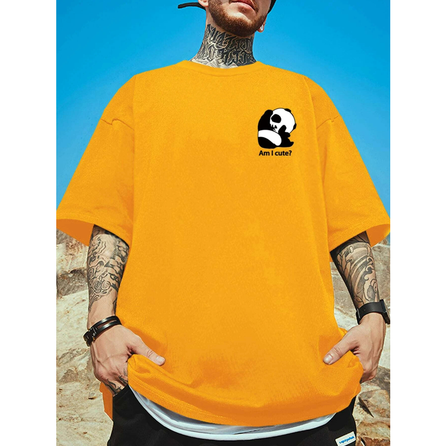 Camiseta Am I Cute Panda Anime Fofo Oversized Masculina